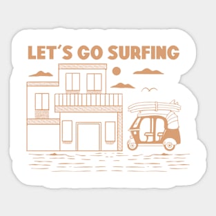 let,s go surfing Sticker